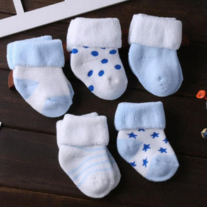 5 Pair/lot new cotton thick baby toddler socks autumn and winter warm baby foot sock