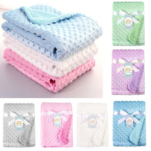 Load image into Gallery viewer, Newborn Baby Blankets Warm Fleece Thermal Soft Stroller Sleep Cover Cartoon Beanie Infant Bedding Swaddle Wrap Kids Bath Towel