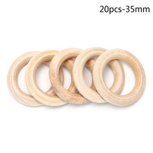 Load image into Gallery viewer, 5/10/20/50pcs Natural Wood Teething Beads Wooden Ring Children Kids DIY Wooden Jewelry Making Crafts 10 Size