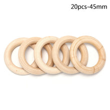 Load image into Gallery viewer, 5/10/20/50pcs Natural Wood Teething Beads Wooden Ring Children Kids DIY Wooden Jewelry Making Crafts 10 Size