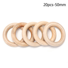 Load image into Gallery viewer, 5/10/20/50pcs Natural Wood Teething Beads Wooden Ring Children Kids DIY Wooden Jewelry Making Crafts 10 Size