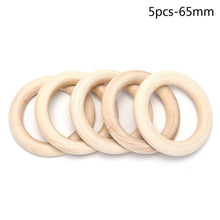 Load image into Gallery viewer, 5/10/20/50pcs Natural Wood Teething Beads Wooden Ring Children Kids DIY Wooden Jewelry Making Crafts 10 Size