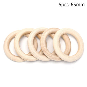 5/10/20/50pcs Natural Wood Teething Beads Wooden Ring Children Kids DIY Wooden Jewelry Making Crafts 10 Size