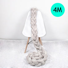 Load image into Gallery viewer, 1M/2M/2.5M/3M/4M Length Newborn Baby Bed Bumper Pure Weaving Plush Knot Crib Bumper Kids Bed Baby Cot Protector Baby Room Decor