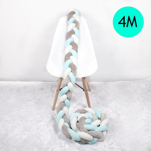 1M/2M/2.5M/3M/4M Length Newborn Baby Bed Bumper Pure Weaving Plush Knot Crib Bumper Kids Bed Baby Cot Protector Baby Room Decor