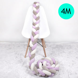 1M/2M/2.5M/3M/4M Length Newborn Baby Bed Bumper Pure Weaving Plush Knot Crib Bumper Kids Bed Baby Cot Protector Baby Room Decor