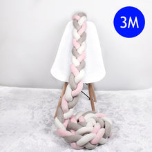 Load image into Gallery viewer, 1M/2M/2.5M/3M/4M Length Newborn Baby Bed Bumper Pure Weaving Plush Knot Crib Bumper Kids Bed Baby Cot Protector Baby Room Decor