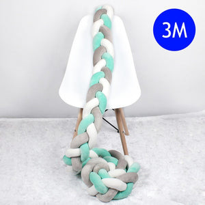 1M/2M/2.5M/3M/4M Length Newborn Baby Bed Bumper Pure Weaving Plush Knot Crib Bumper Kids Bed Baby Cot Protector Baby Room Decor