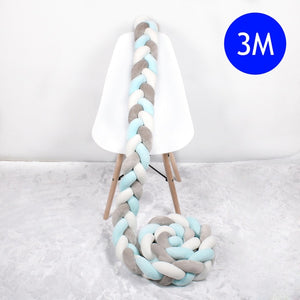 1M/2M/2.5M/3M/4M Length Newborn Baby Bed Bumper Pure Weaving Plush Knot Crib Bumper Kids Bed Baby Cot Protector Baby Room Decor