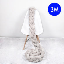 Load image into Gallery viewer, 1M/2M/2.5M/3M/4M Length Newborn Baby Bed Bumper Pure Weaving Plush Knot Crib Bumper Kids Bed Baby Cot Protector Baby Room Decor