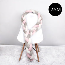 Load image into Gallery viewer, 1M/2M/2.5M/3M/4M Length Newborn Baby Bed Bumper Pure Weaving Plush Knot Crib Bumper Kids Bed Baby Cot Protector Baby Room Decor