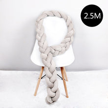 Load image into Gallery viewer, 1M/2M/2.5M/3M/4M Length Newborn Baby Bed Bumper Pure Weaving Plush Knot Crib Bumper Kids Bed Baby Cot Protector Baby Room Decor