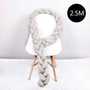 1M/2M/2.5M/3M/4M Length Newborn Baby Bed Bumper Pure Weaving Plush Knot Crib Bumper Kids Bed Baby Cot Protector Baby Room Decor