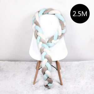 1M/2M/2.5M/3M/4M Length Newborn Baby Bed Bumper Pure Weaving Plush Knot Crib Bumper Kids Bed Baby Cot Protector Baby Room Decor