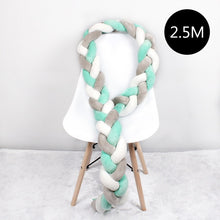 Load image into Gallery viewer, 1M/2M/2.5M/3M/4M Length Newborn Baby Bed Bumper Pure Weaving Plush Knot Crib Bumper Kids Bed Baby Cot Protector Baby Room Decor