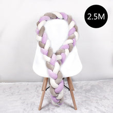 Load image into Gallery viewer, 1M/2M/2.5M/3M/4M Length Newborn Baby Bed Bumper Pure Weaving Plush Knot Crib Bumper Kids Bed Baby Cot Protector Baby Room Decor