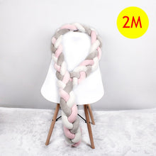 Load image into Gallery viewer, 1M/2M/2.5M/3M/4M Length Newborn Baby Bed Bumper Pure Weaving Plush Knot Crib Bumper Kids Bed Baby Cot Protector Baby Room Decor