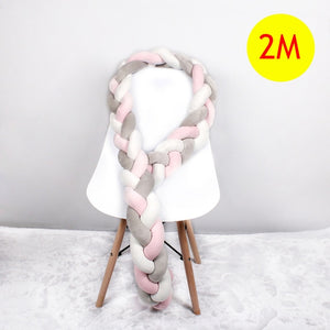 1M/2M/2.5M/3M/4M Length Newborn Baby Bed Bumper Pure Weaving Plush Knot Crib Bumper Kids Bed Baby Cot Protector Baby Room Decor