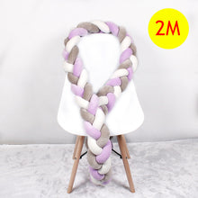 Load image into Gallery viewer, 1M/2M/2.5M/3M/4M Length Newborn Baby Bed Bumper Pure Weaving Plush Knot Crib Bumper Kids Bed Baby Cot Protector Baby Room Decor