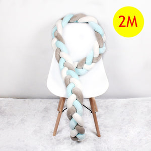 1M/2M/2.5M/3M/4M Length Newborn Baby Bed Bumper Pure Weaving Plush Knot Crib Bumper Kids Bed Baby Cot Protector Baby Room Decor