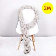 Load image into Gallery viewer, 1M/2M/2.5M/3M/4M Length Newborn Baby Bed Bumper Pure Weaving Plush Knot Crib Bumper Kids Bed Baby Cot Protector Baby Room Decor