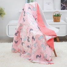 Load image into Gallery viewer, Soft Breathable 2019 New 100% Cotton Cartoon Baby Blanket Beanie Kids Quilt Peas Blanket For Pram Baby Carriage Stroller Covers