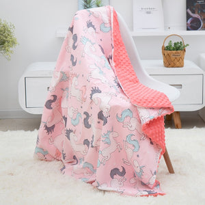 Soft Breathable 2019 New 100% Cotton Cartoon Baby Blanket Beanie Kids Quilt Peas Blanket For Pram Baby Carriage Stroller Covers