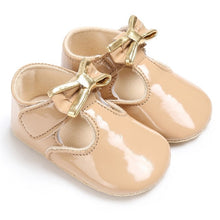 Load image into Gallery viewer, Newborn Baby Girls Shoes PU leather Buckle First Walkers With Bow Red Black Pink White Soft Soled Non-slip Crib Shoes