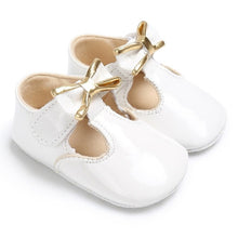 Load image into Gallery viewer, Newborn Baby Girls Shoes PU leather Buckle First Walkers With Bow Red Black Pink White Soft Soled Non-slip Crib Shoes