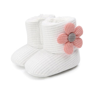 Cute Autumn Winter Infants Shoes Baby Girl Boy Polka Dot Knitting Boots Casual Sneakers Non-slip Soft Soled Walking Shoes