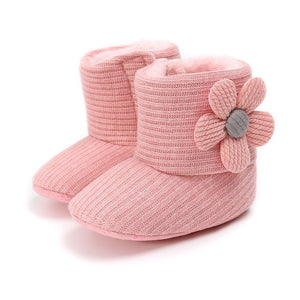 Cute Autumn Winter Infants Shoes Baby Girl Boy Polka Dot Knitting Boots Casual Sneakers Non-slip Soft Soled Walking Shoes