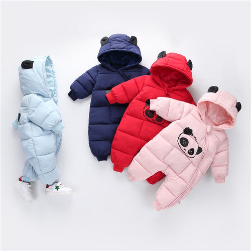 Baby Boy Girl Clothes 2019 New Born Winter Hooded Rompers Thick Cotton Outfit Newborn Jumpsuit Children Costume Toddler Romper