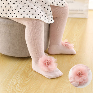 Baby Tights Infant Girl Newborn Kids Pantyhose Lace Bow Flower Hosiery Kids Stockings Summer Mesh Tights Toddler