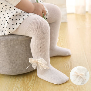 Baby Tights Infant Girl Newborn Kids Pantyhose Lace Bow Flower Hosiery Kids Stockings Summer Mesh Tights Toddler