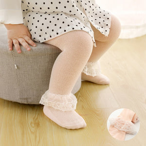 Baby Tights Infant Girl Newborn Kids Pantyhose Lace Bow Flower Hosiery Kids Stockings Summer Mesh Tights Toddler