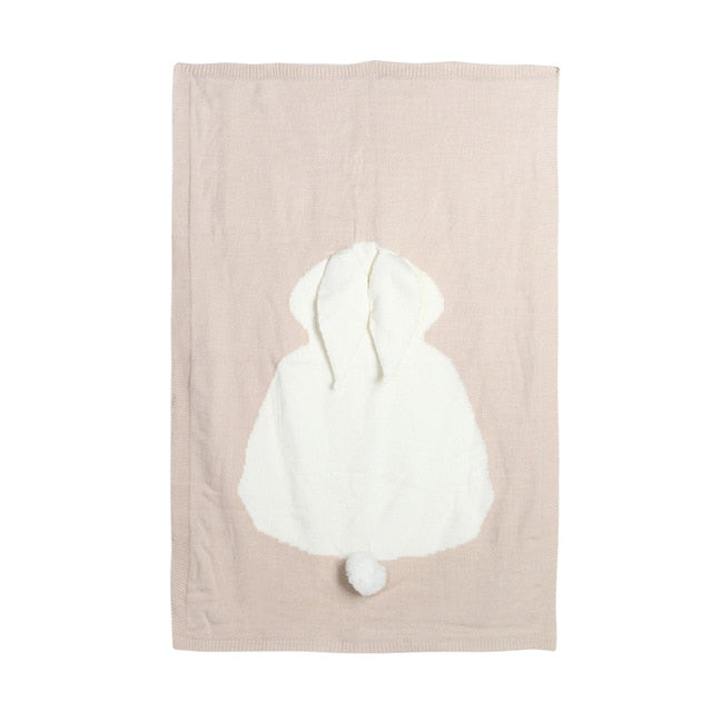 Baby Blankets Newborn Cute Big Rabbit Ear Blanket Soft Warm Knitted Swaddle Kids Bath Towel Baby Toddler Bedding Blankets