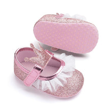 Load image into Gallery viewer, New Baby Girl Shoes Lace PU Leather Princess Baby Crown Shoes First Walkers Newborn Moccasins For Girls