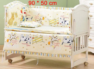 5Pcs/Set Cartoon Animated Crib Bed Bumper For Newborns 100%Cotton Comfortable Children's Bed Protector Baby Washable Bedding Set