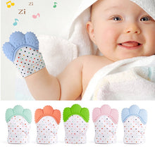 Load image into Gallery viewer, Baby Silicone Mitts Teething Mitten Glove Sound Teether Newborn Chewable Nursing Mittens Teether Natural stop Sucking Thumb Toy