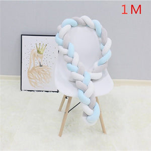 1M/2M/3M Baby Bumper Bed Braid Knot Pillow Cushion Bumper for Infant Bebe Crib Protector Cot Bumper Room Decor